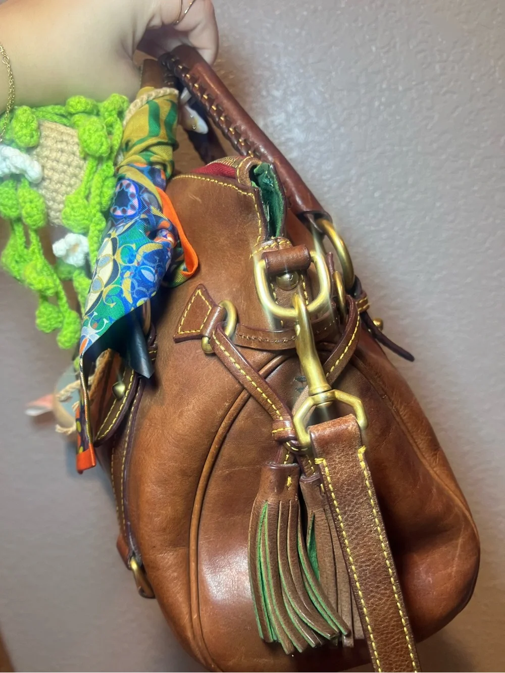 Dooney & Bourke Brown Leather Satchel